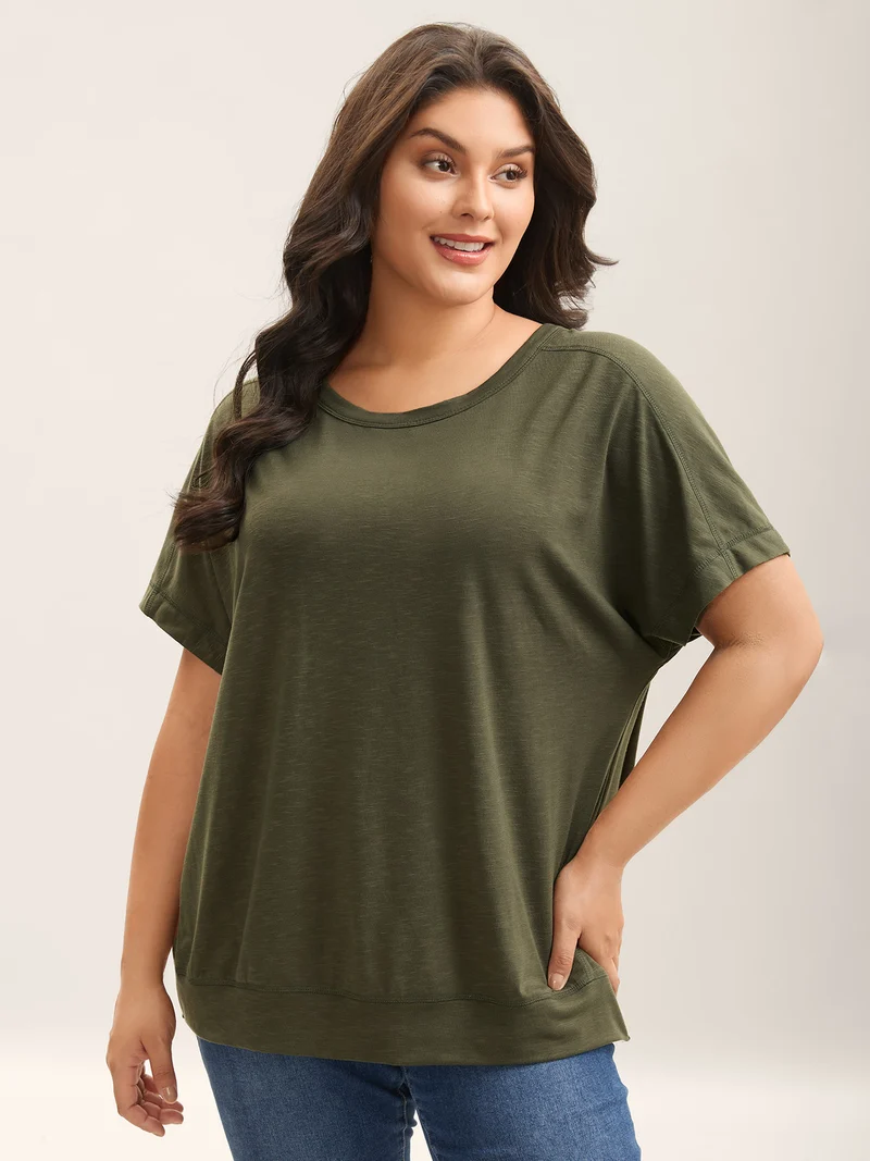 Backless Plain Flowy T-Shirt