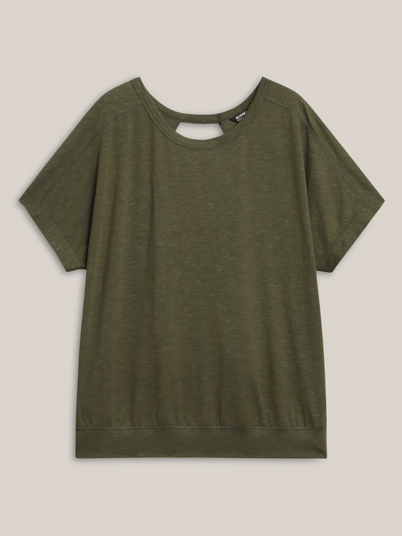 Backless Plain Flowy T-Shirt