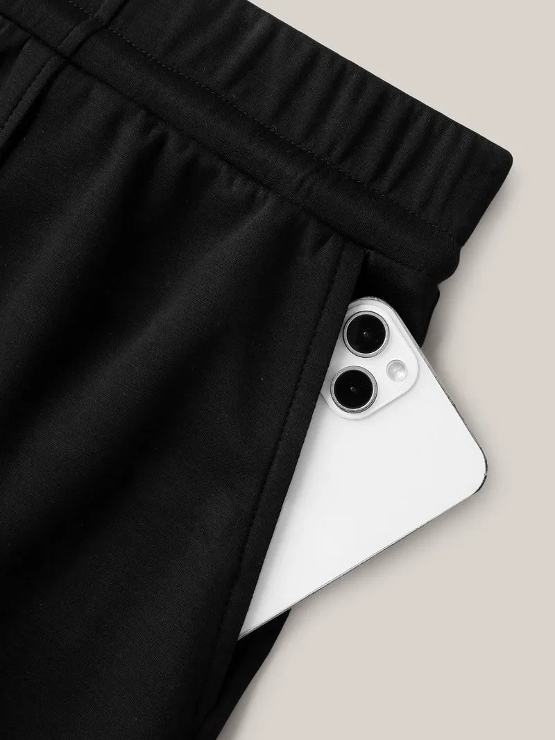 Stretchy Drawstring Wide-Leg Pants