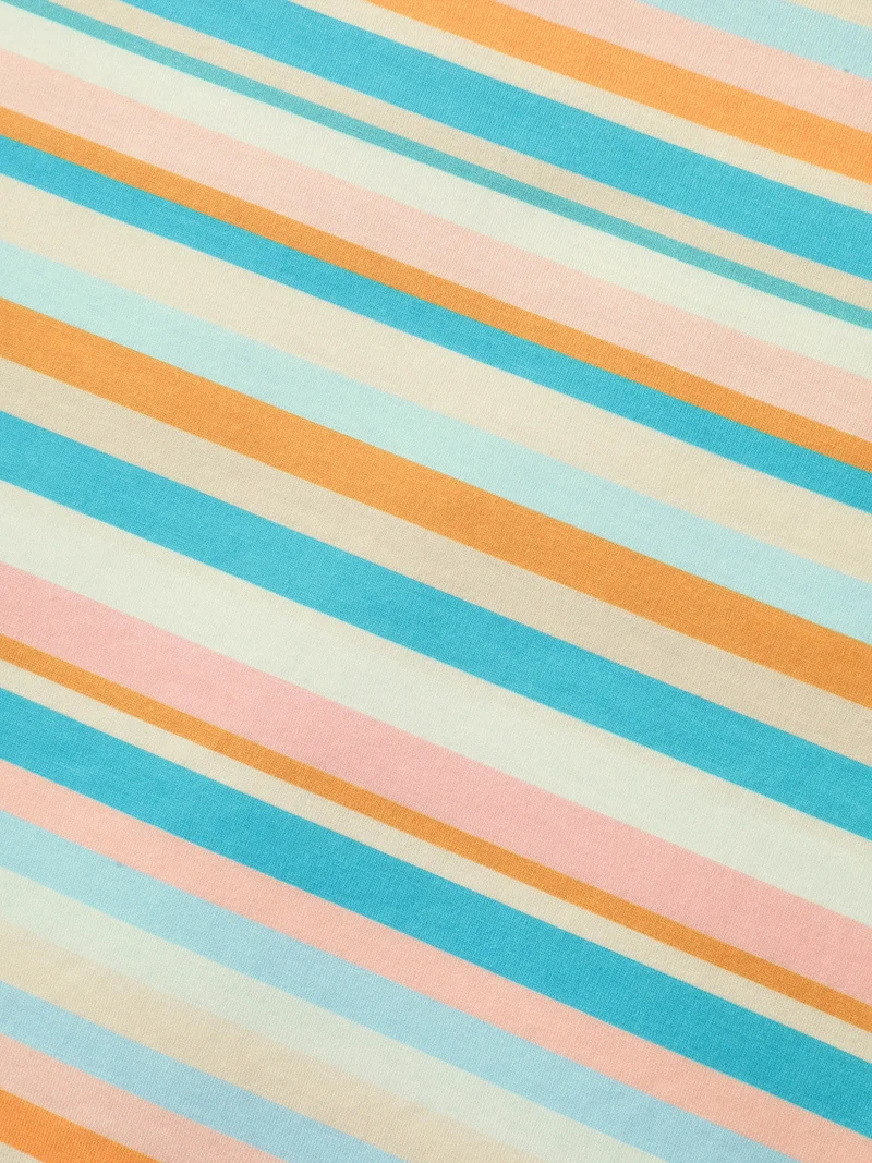 Stretchy Colorful Stripes Cami Sleep Dress