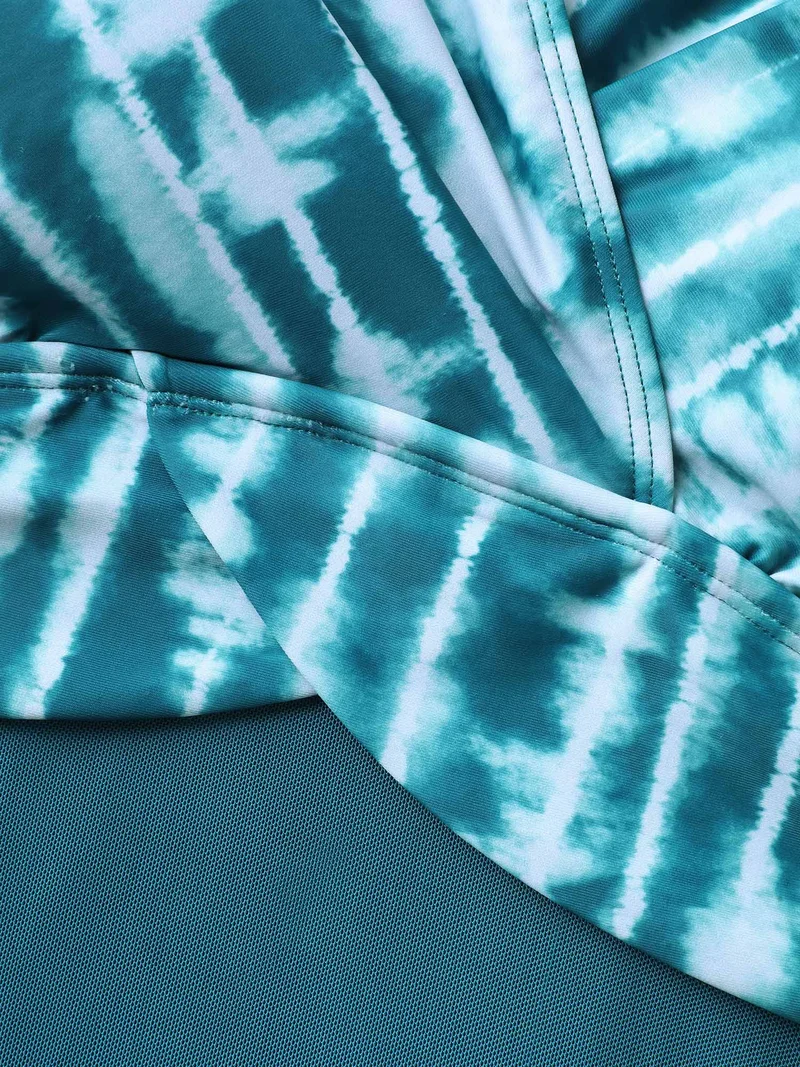 Tie-Dye Mesh Overlap Swim Dress