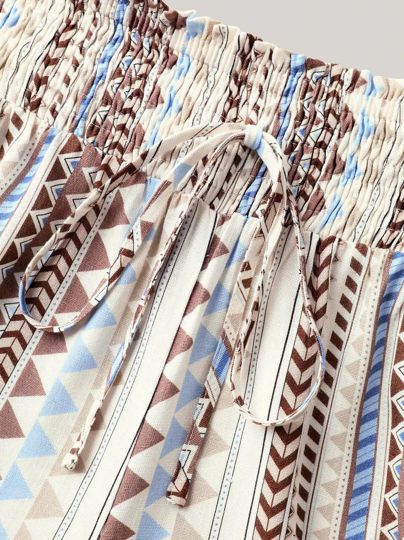 Boho Stripes Wide-Leg Pants