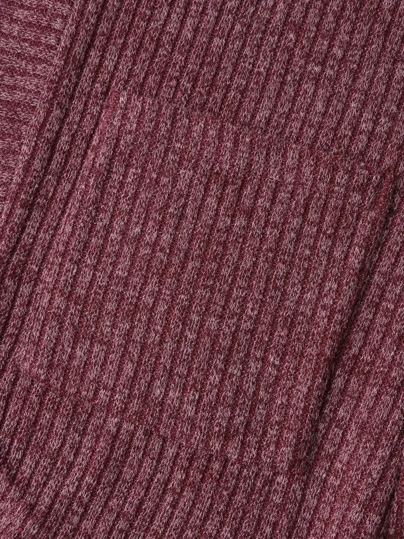 Heather Stretchy Textured Pockets Cardigan