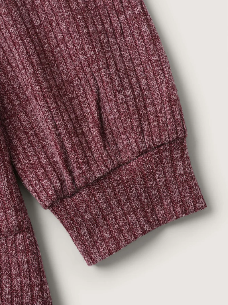 Heather Stretchy Textured Pockets Cardigan