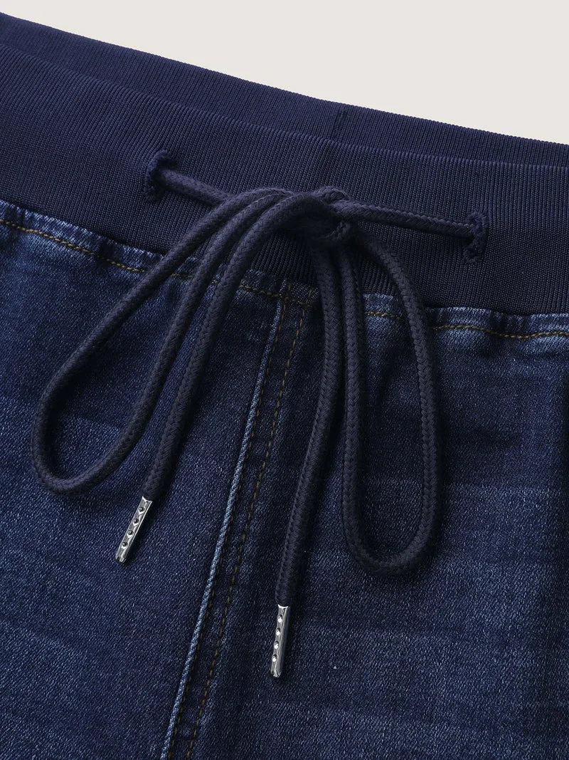 Stretch Pull-On Drawstring Skinny-Fit Jeans