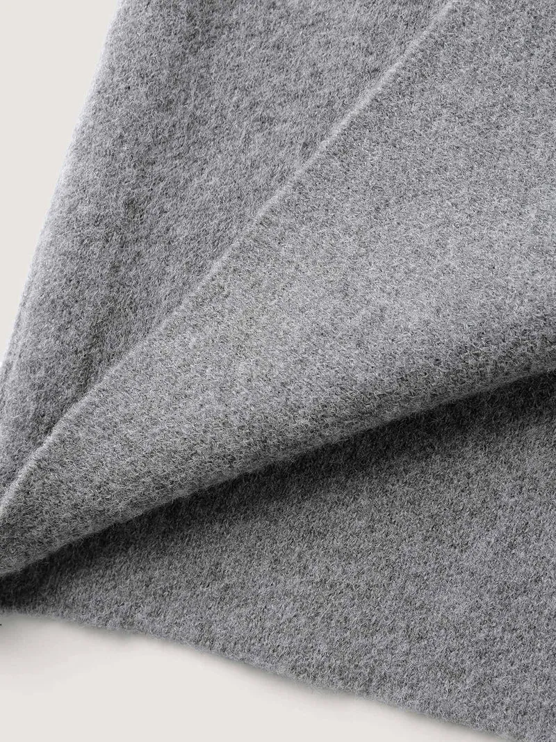Notched Lapels Slit Back Knit Cardigan