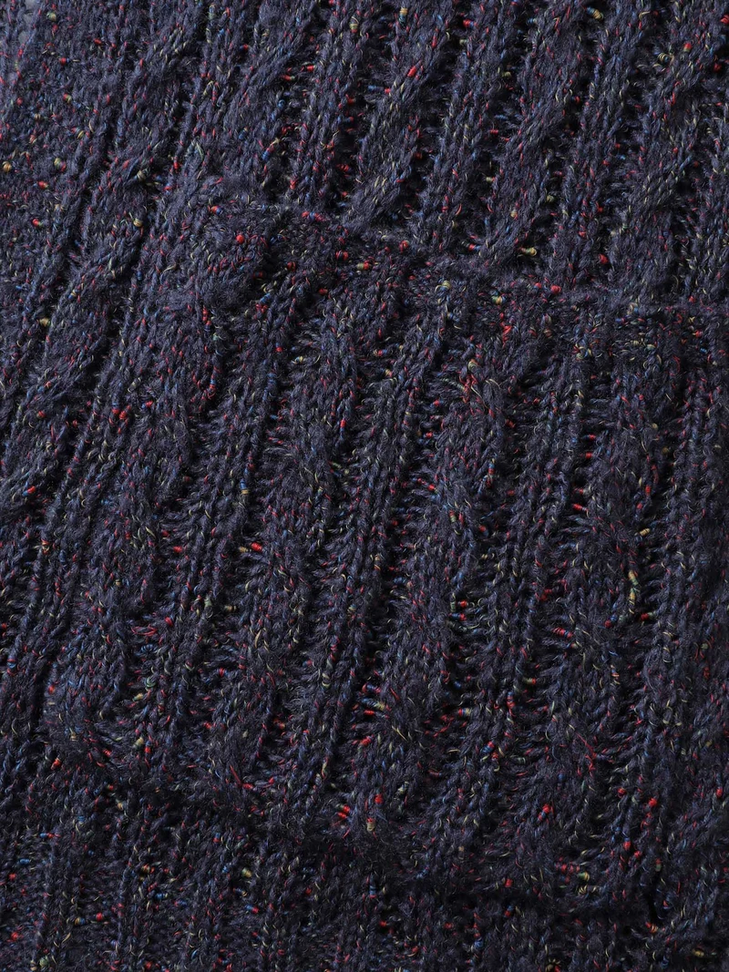 Textured Heather Pockets Open-Front Cardigan