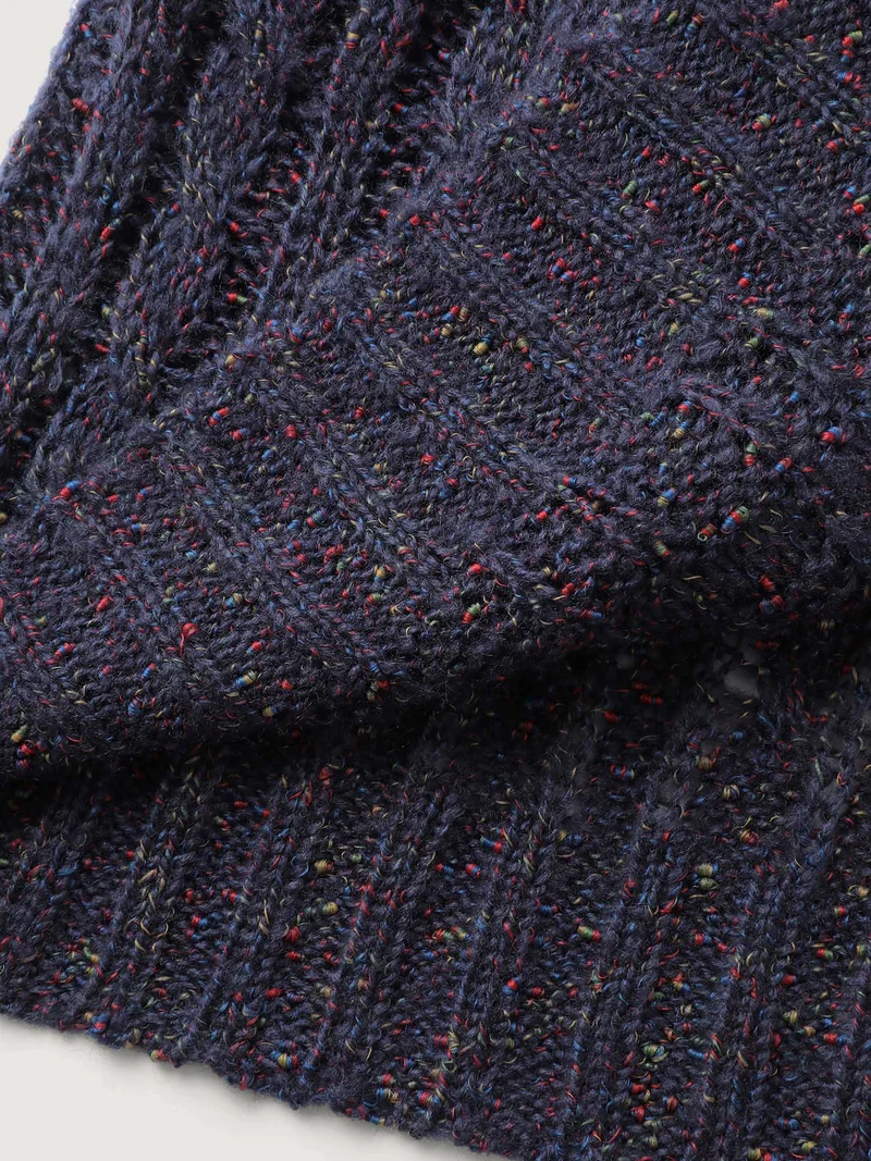 Textured Heather Pockets Open-Front Cardigan