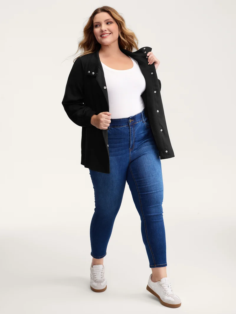 Supersoft Belted Button Adjustable Jacket
