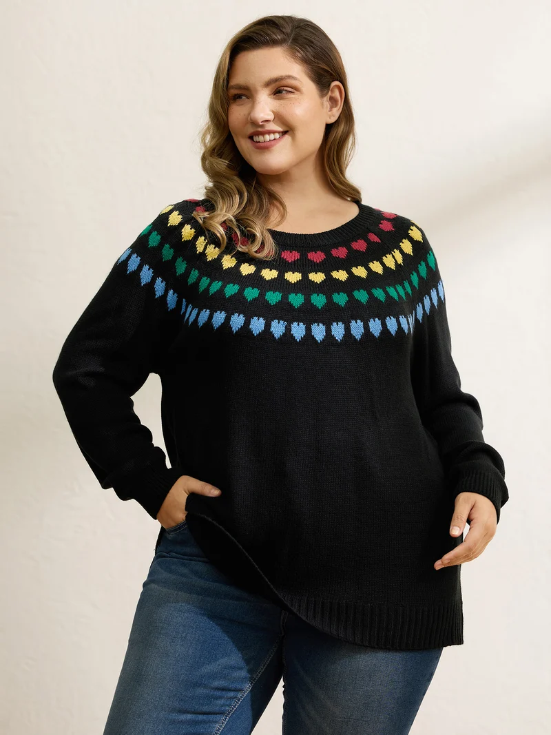 Fair Isle Hearts Yoke Pullover