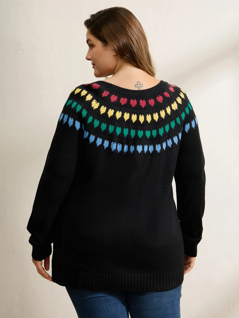 Fair Isle Hearts Yoke Pullover