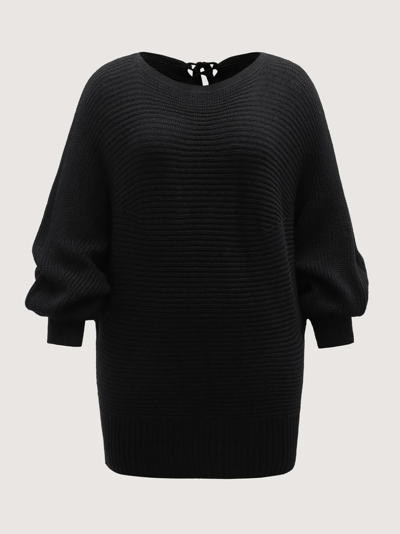 Boat Neckline Tissue Textured Pullover