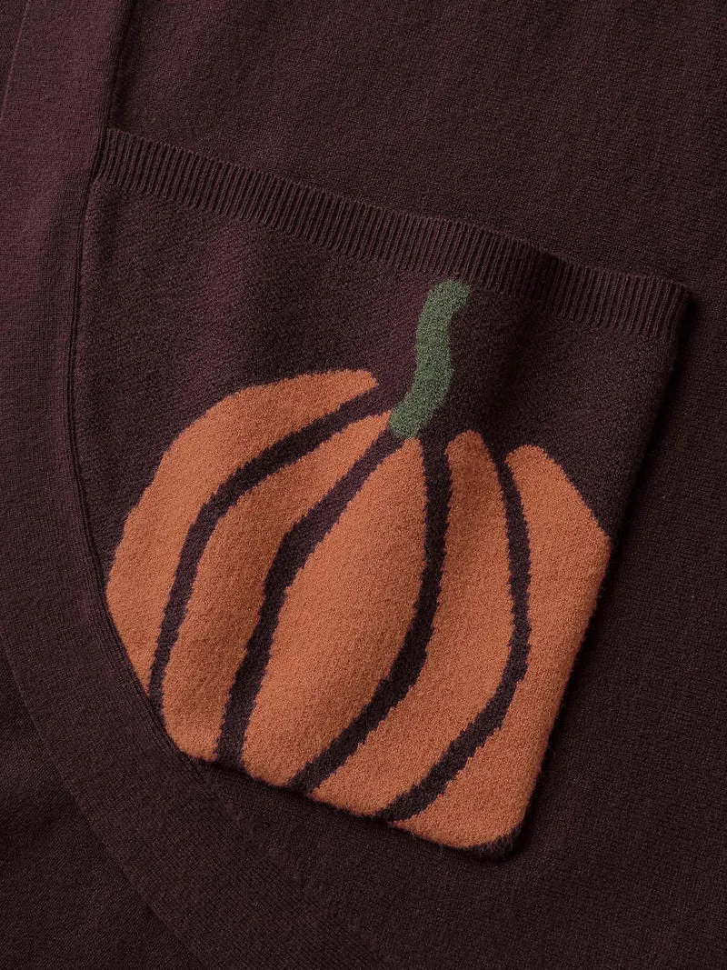 Supersoft Pumpkin Pockets Supersoft Curvy Hem Cardigan