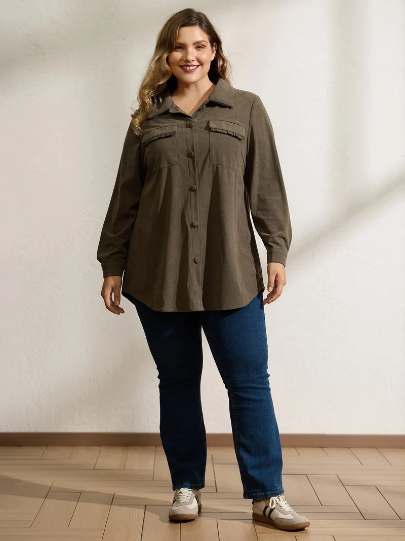 Textured Fringe Button Down Jacket