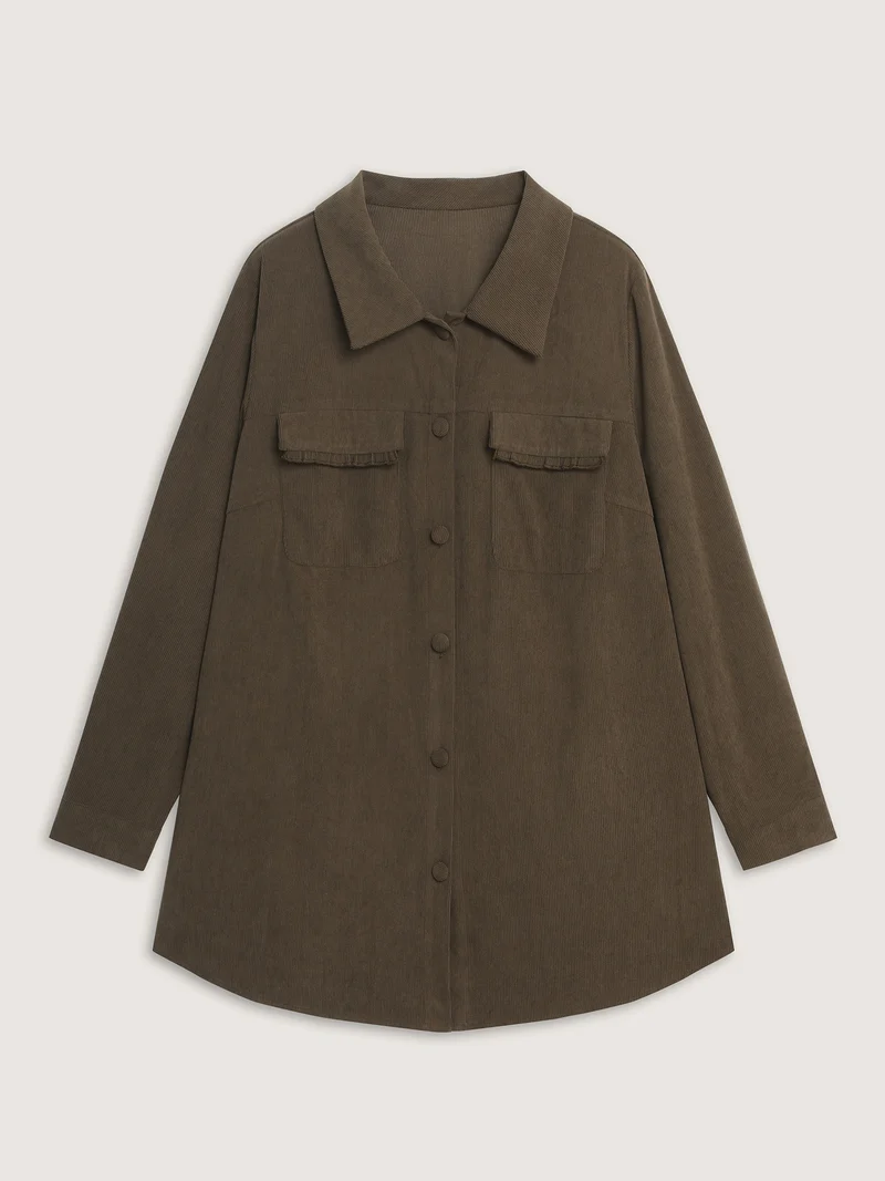 Textured Fringe Button Down Jacket