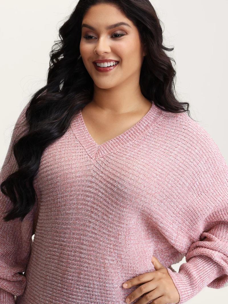 Heather Textured Dolman Sleeve Pullover
