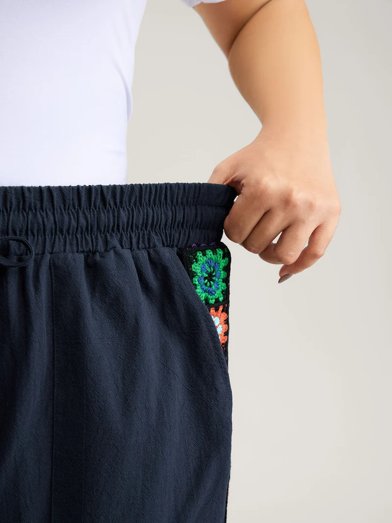 Waist Drawstring Wide-Leg Pants