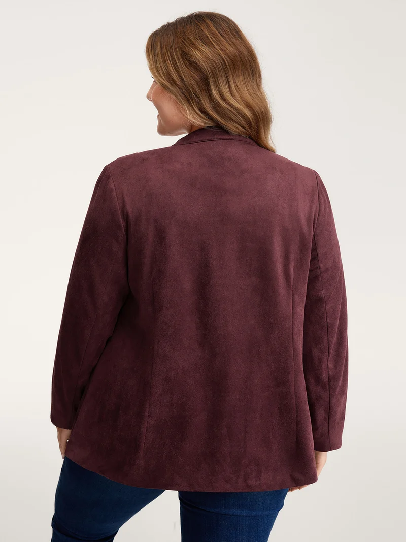 Airy Suede Bronze Button Detail Jacket