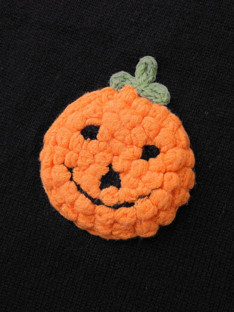 Happy Pumpkin Crochet Knit Cardigan