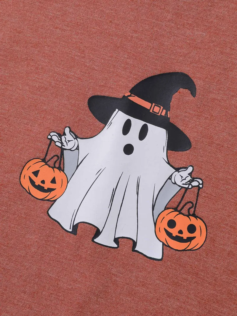 Boo Crew Halloween Round Neck T-Shirt