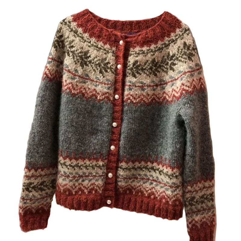 Apolline | Cardigan motif nordique pour femme | Tendance