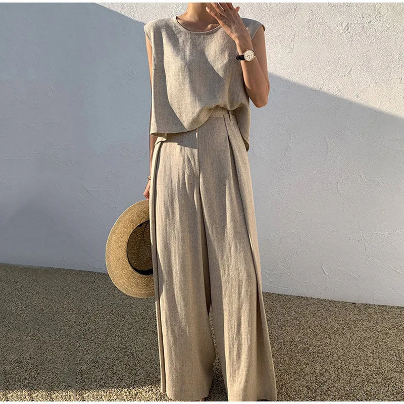 Ensemble d'été en lin pour femmes | Chic