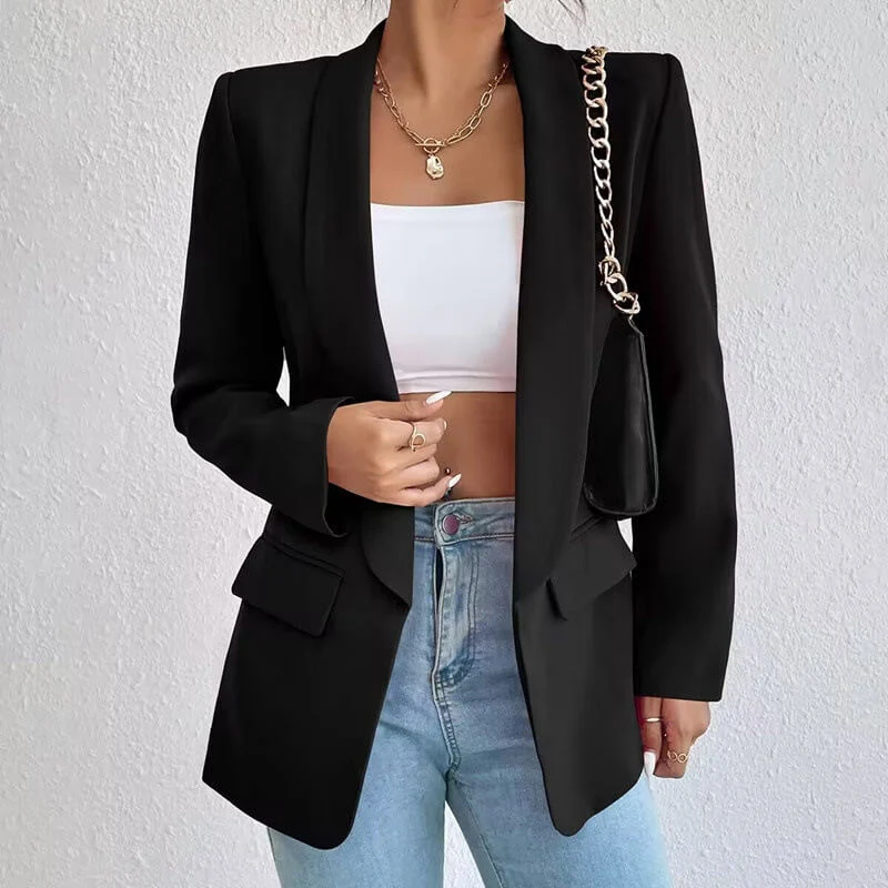 Femmes Manches Longues Ouvert Devant Blazer | Elégant