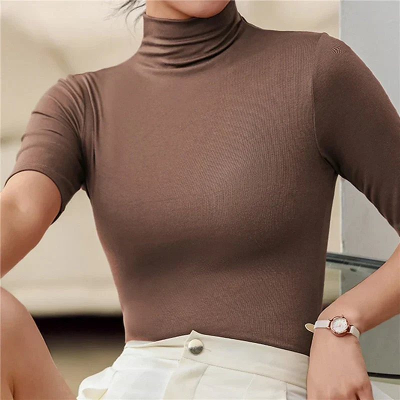 Henrietta | Haut à col roulé pour femme | Manches Courtes