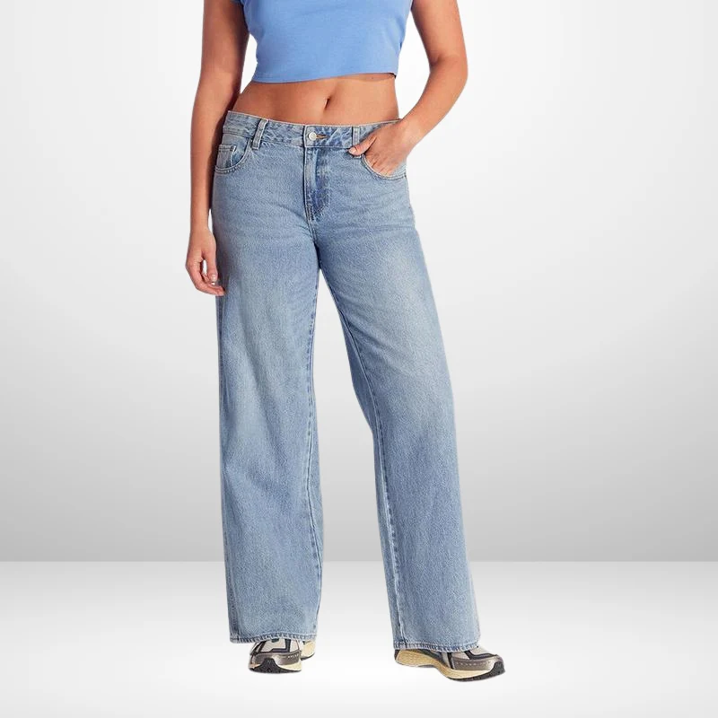Jean baggy taille basse pour femme