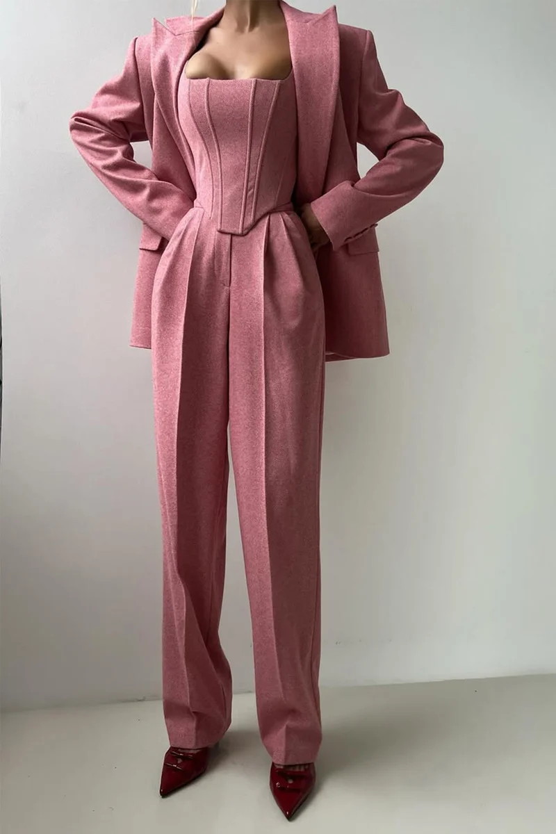 Dolce | Ensemble trois pièces avec blazer croisé