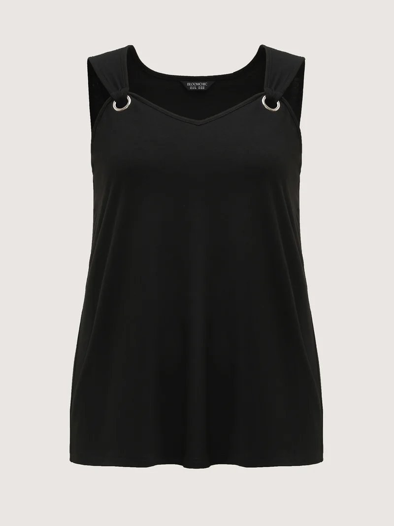 Overall Straps Drapey Solid Tank Top