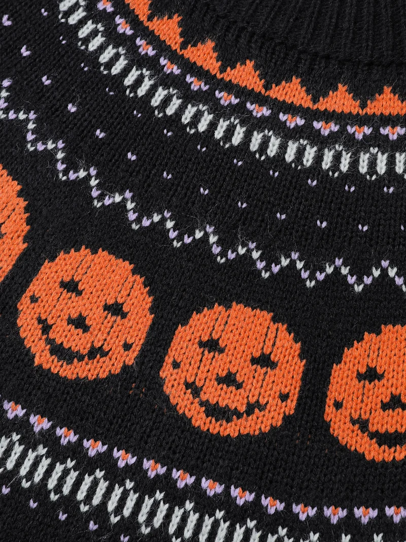 Halloween Fair Isle Yoke Pullover