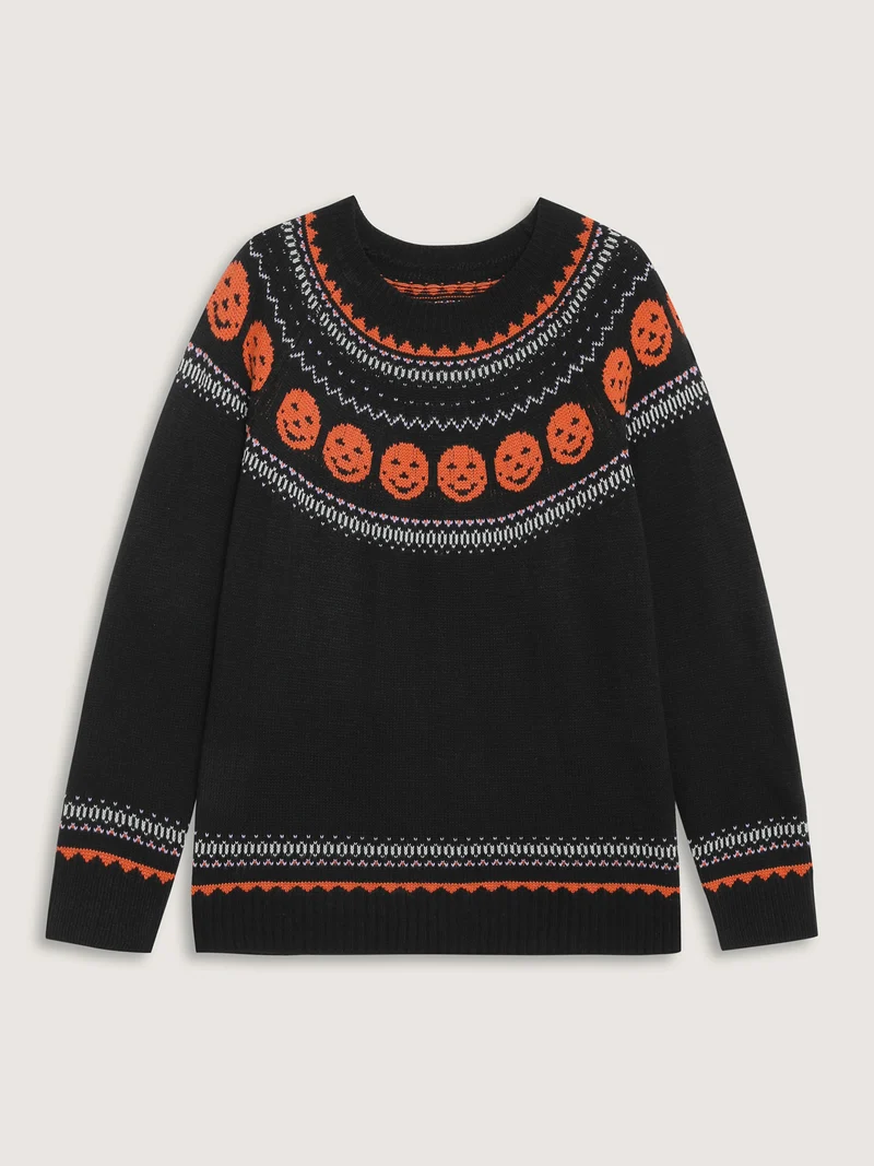 Halloween Fair Isle Yoke Pullover