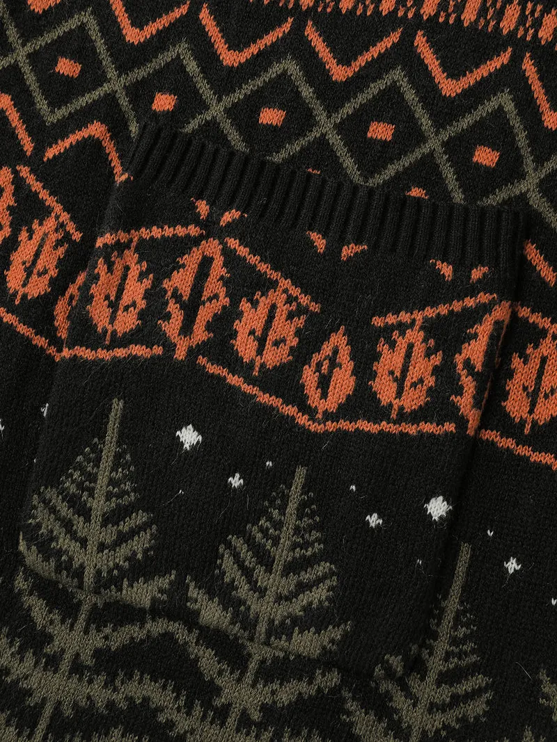 Fox in Forest Contrast Knit Cardigan