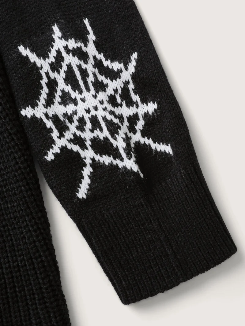 Spiderweb Waist-Cinched Flared Pullover