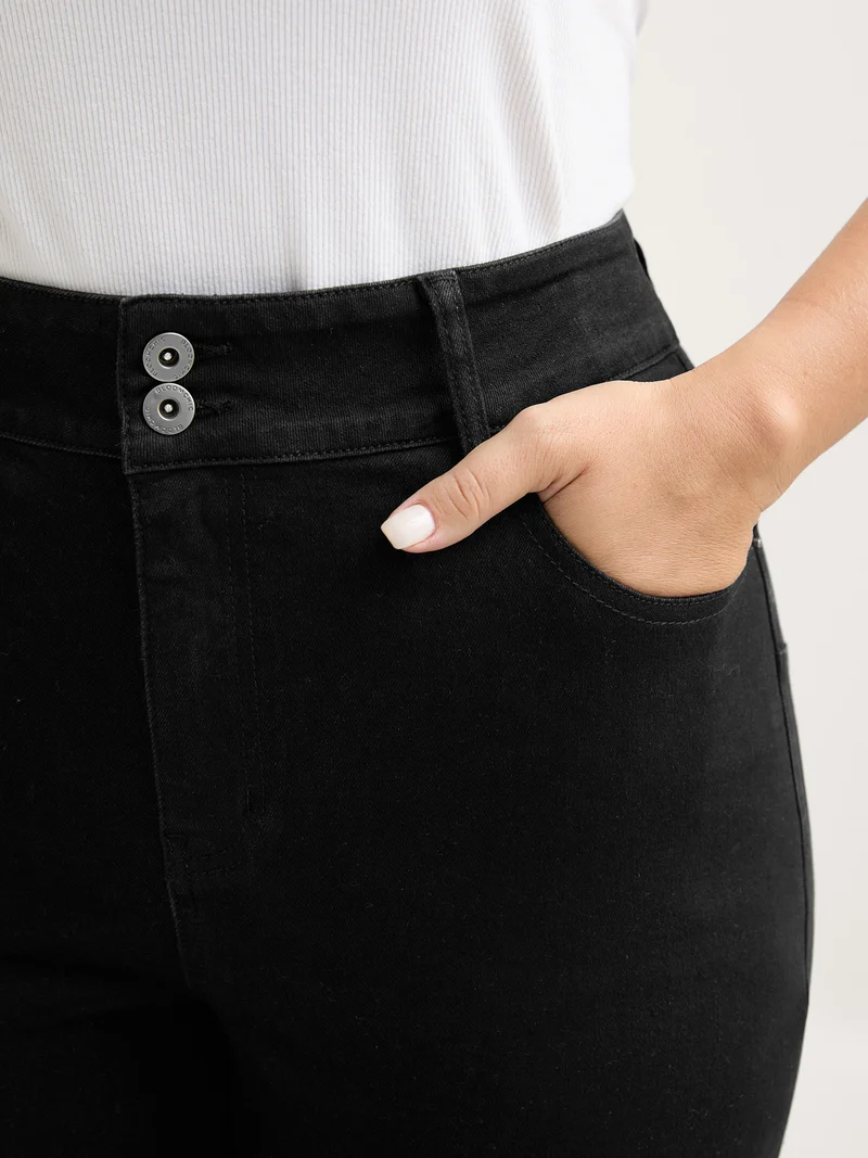 Stretchy Wide Waistband Skinny-Fit Jeans