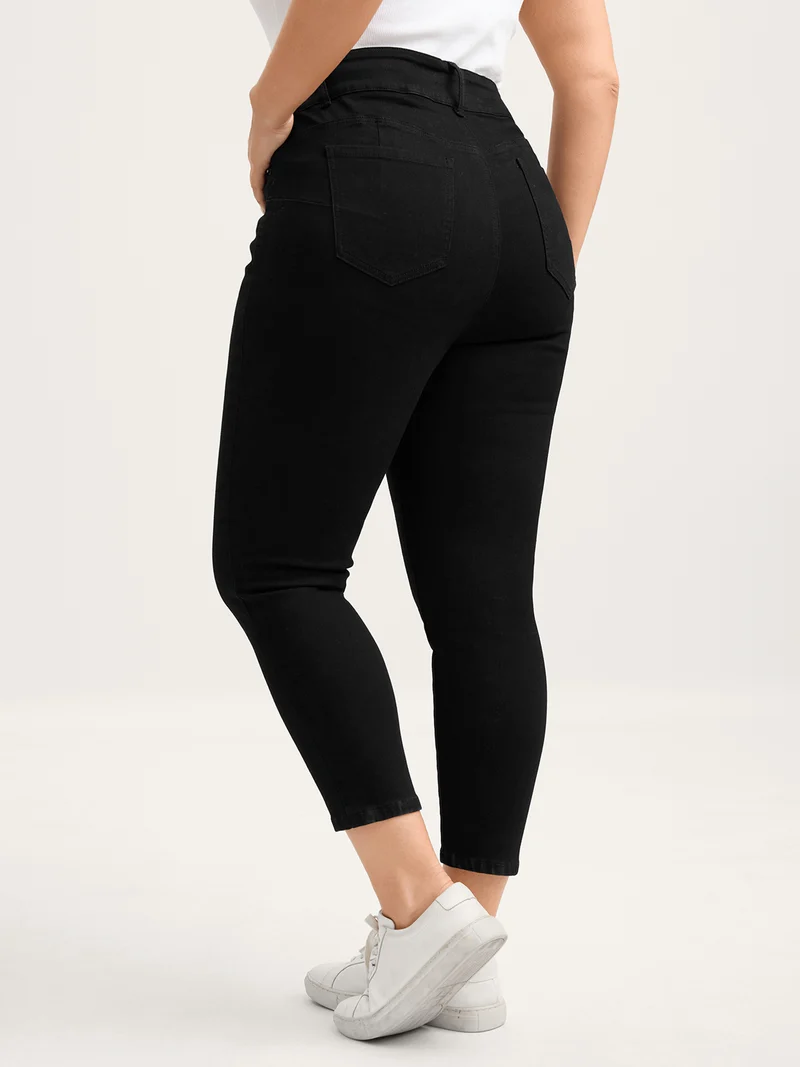 Stretchy Wide Waistband Skinny-Fit Jeans