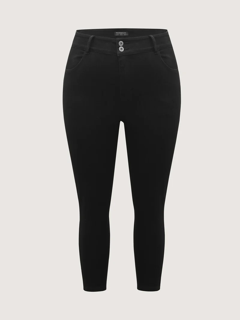 Stretchy Wide Waistband Skinny-Fit Jeans
