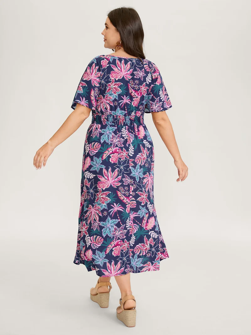 Floral Cinched-Waist Maxi Dress