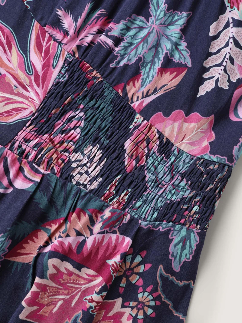 Floral Cinched-Waist Maxi Dress