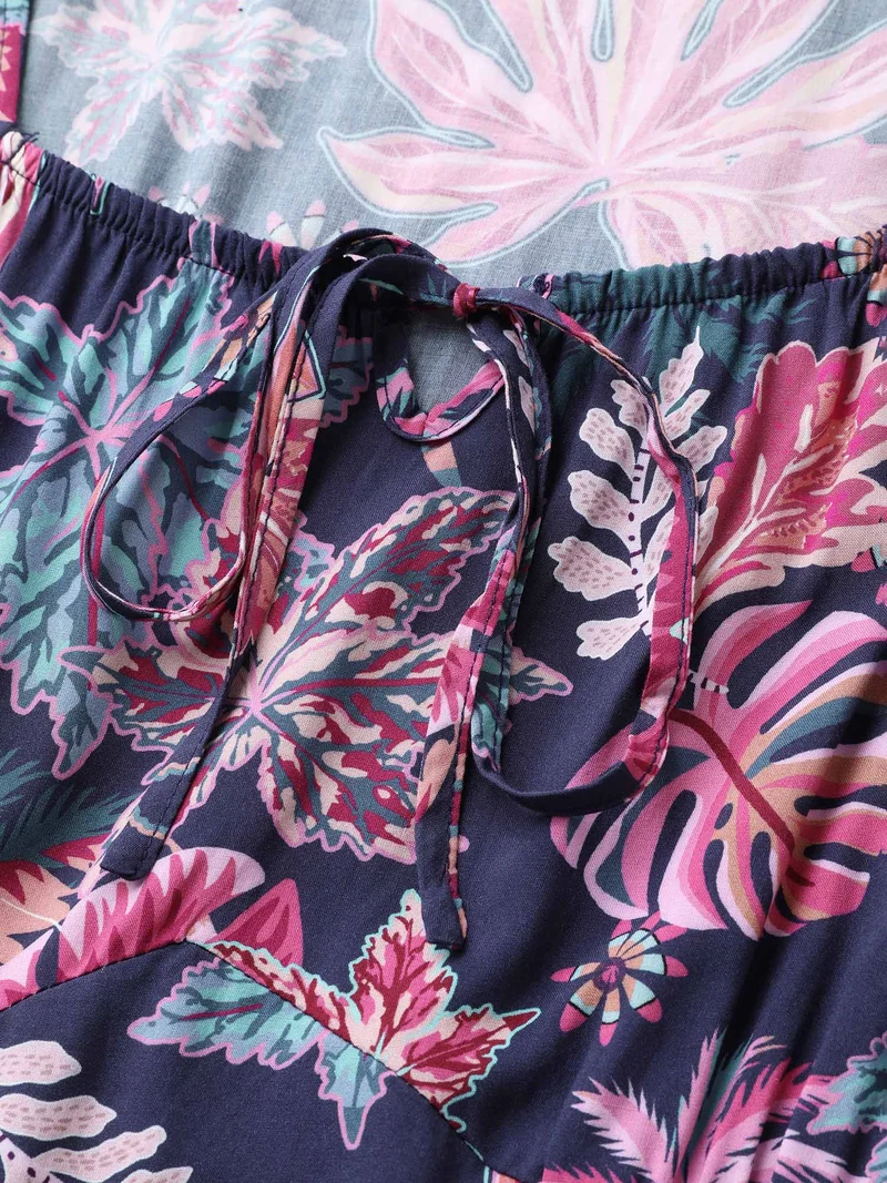 Floral Cinched-Waist Maxi Dress