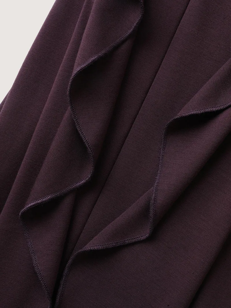 Supersoft Ruffled Asymmetrical Hem Maxi Dress