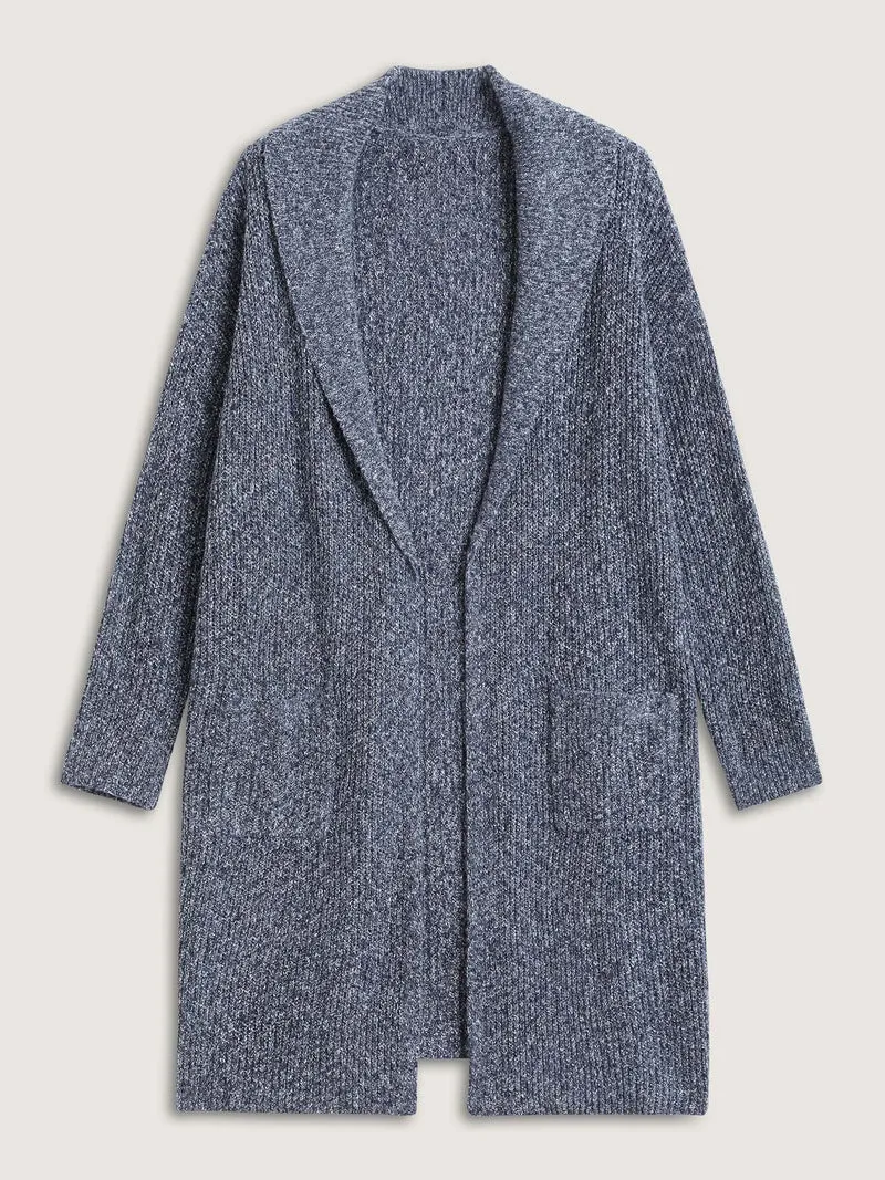 Shawl Collar Heather Pocket Knit Cardigan