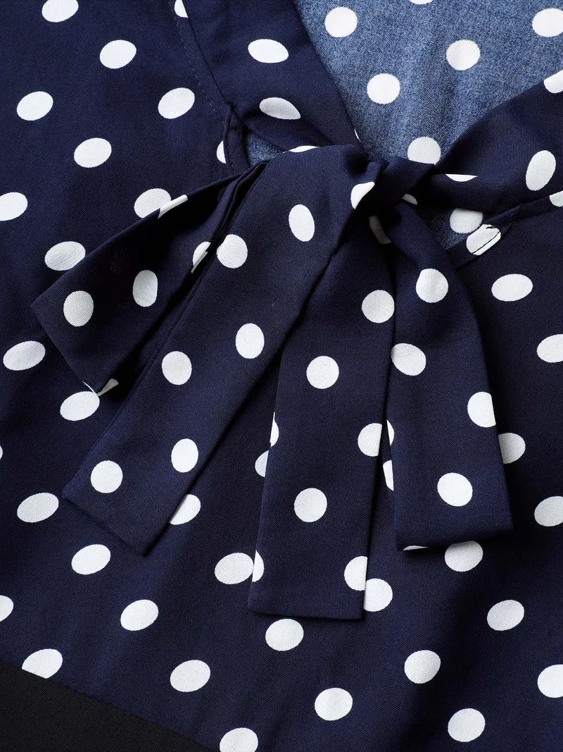 Pretty Polka Dots Bow-Tie Midi Dress
