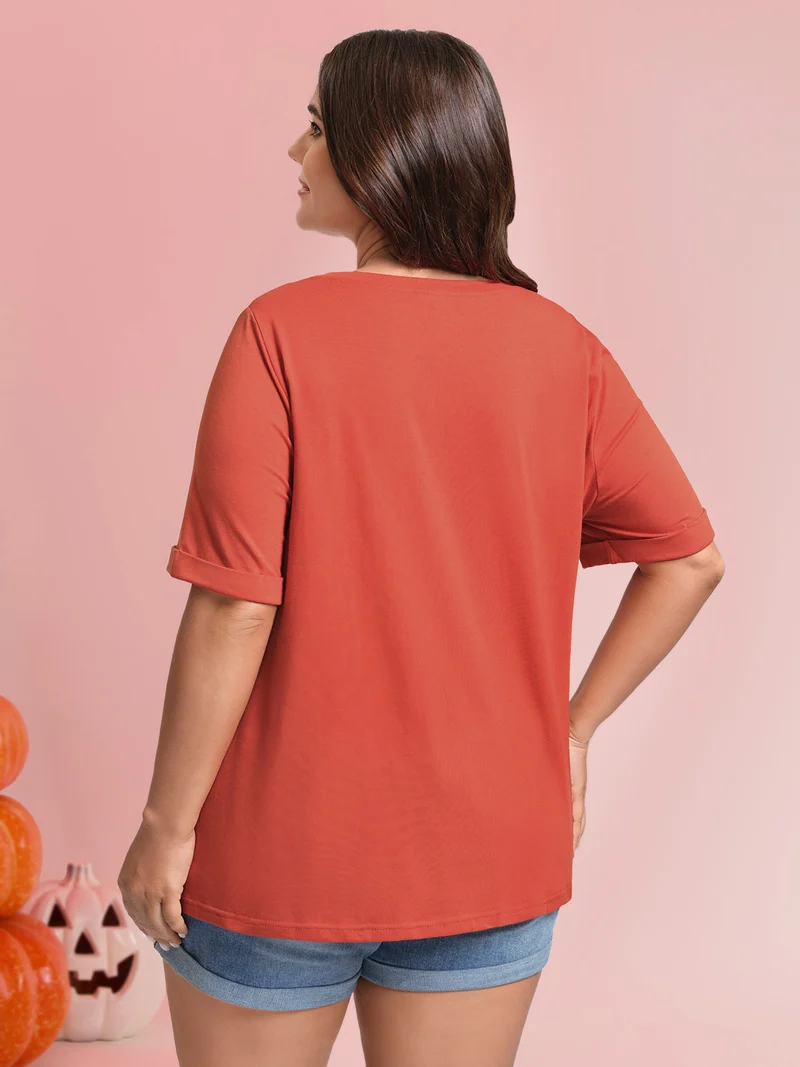 Spooky Print Round Neck T-Shirt