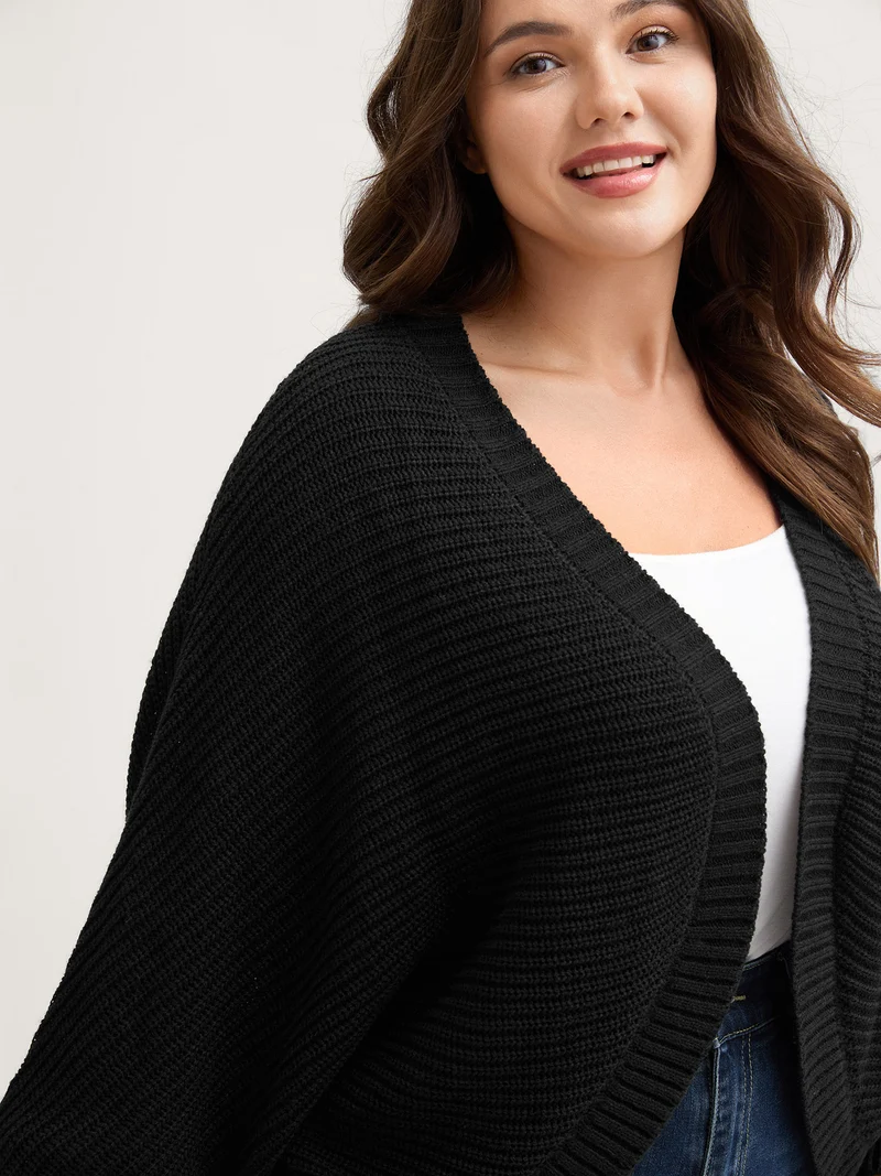 Cape Style Dolman Sleeve Knit Cardigan