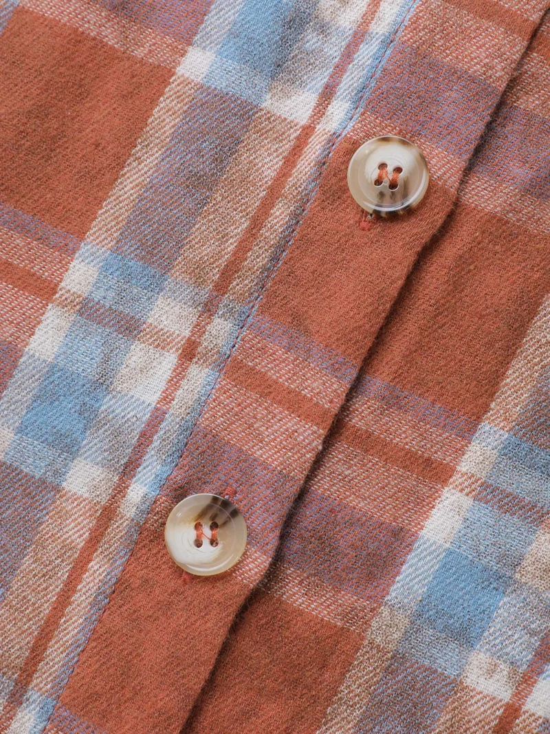 Plaid Print Vintage Button-Down Shirt