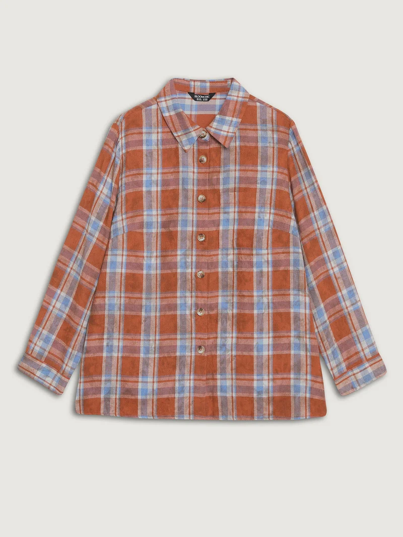Plaid Print Vintage Button-Down Shirt