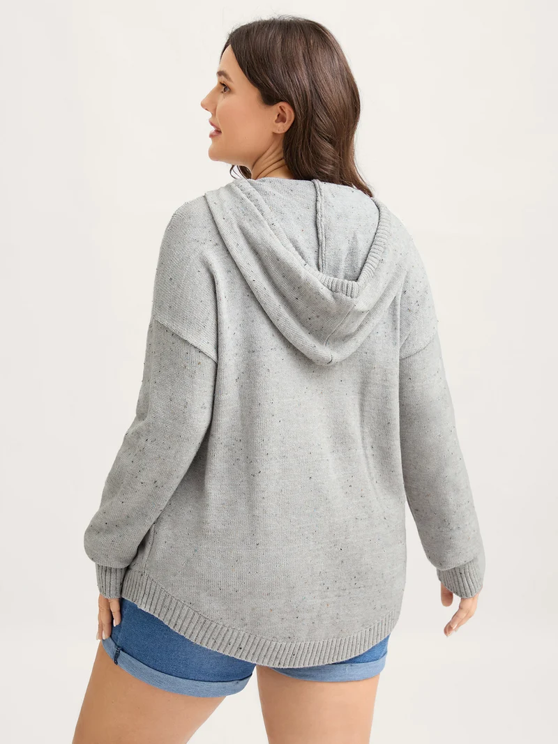 Heather Pocket Curvy Hem Pullover