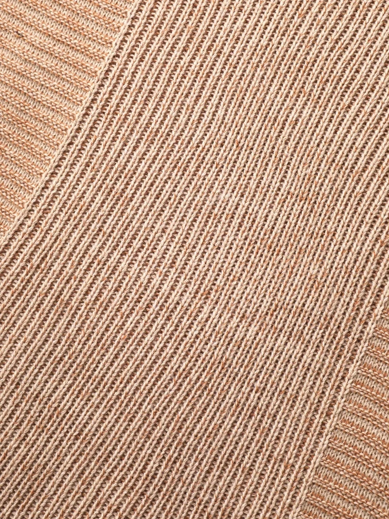Wavy Textured Round Neck Pullover
